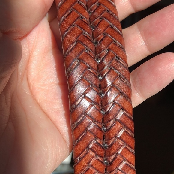 Brighton Brown Braided Leather Belt with Gold Buckle - Picture 11 of 11